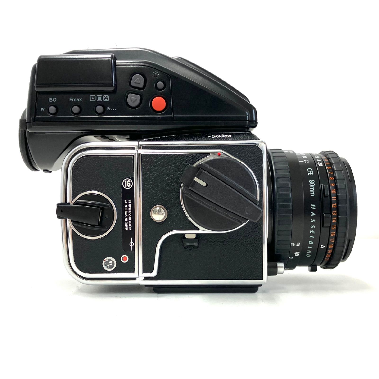 【09198】　Hasselblad 503CW / Carl Zeiss Planar F2.8 80mm / Prism Finder PME90 セット　美品