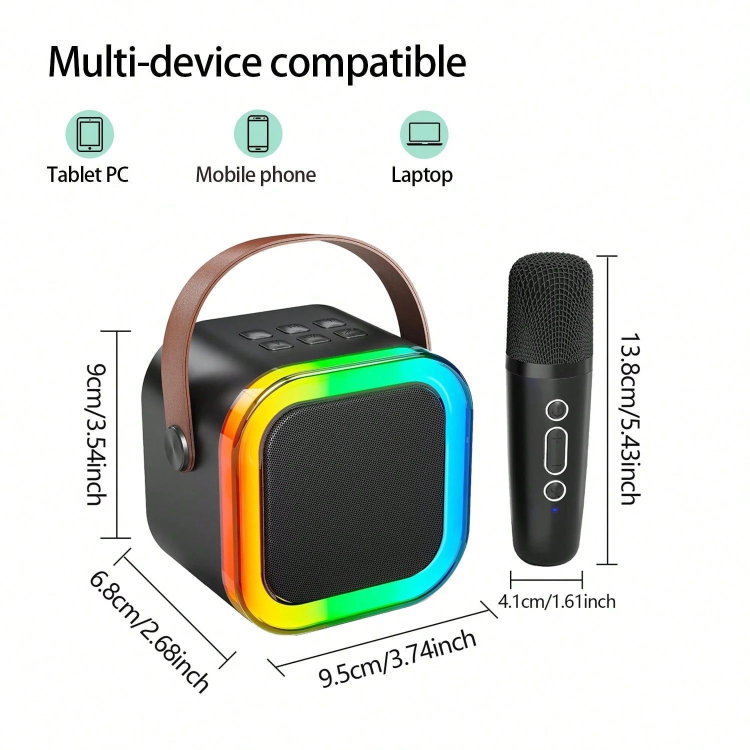 Amazon | カラオケマイク 音変える LEDライト付き スピーカー