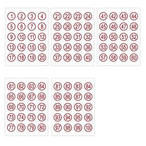 1~100 JomMart 数字シール 直径2cm ナンバーシール 番号シール 1～100 各4枚 SY0960