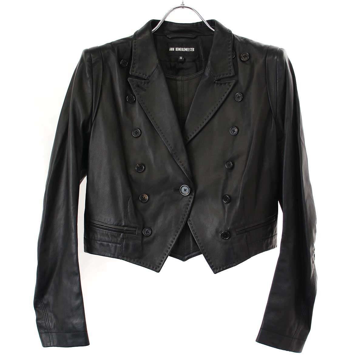 アンドゥムルメステール ナポレオンjkt ANN DEMEULEMEESTER アンドゥムルメステール Napoleon Lether Jacket