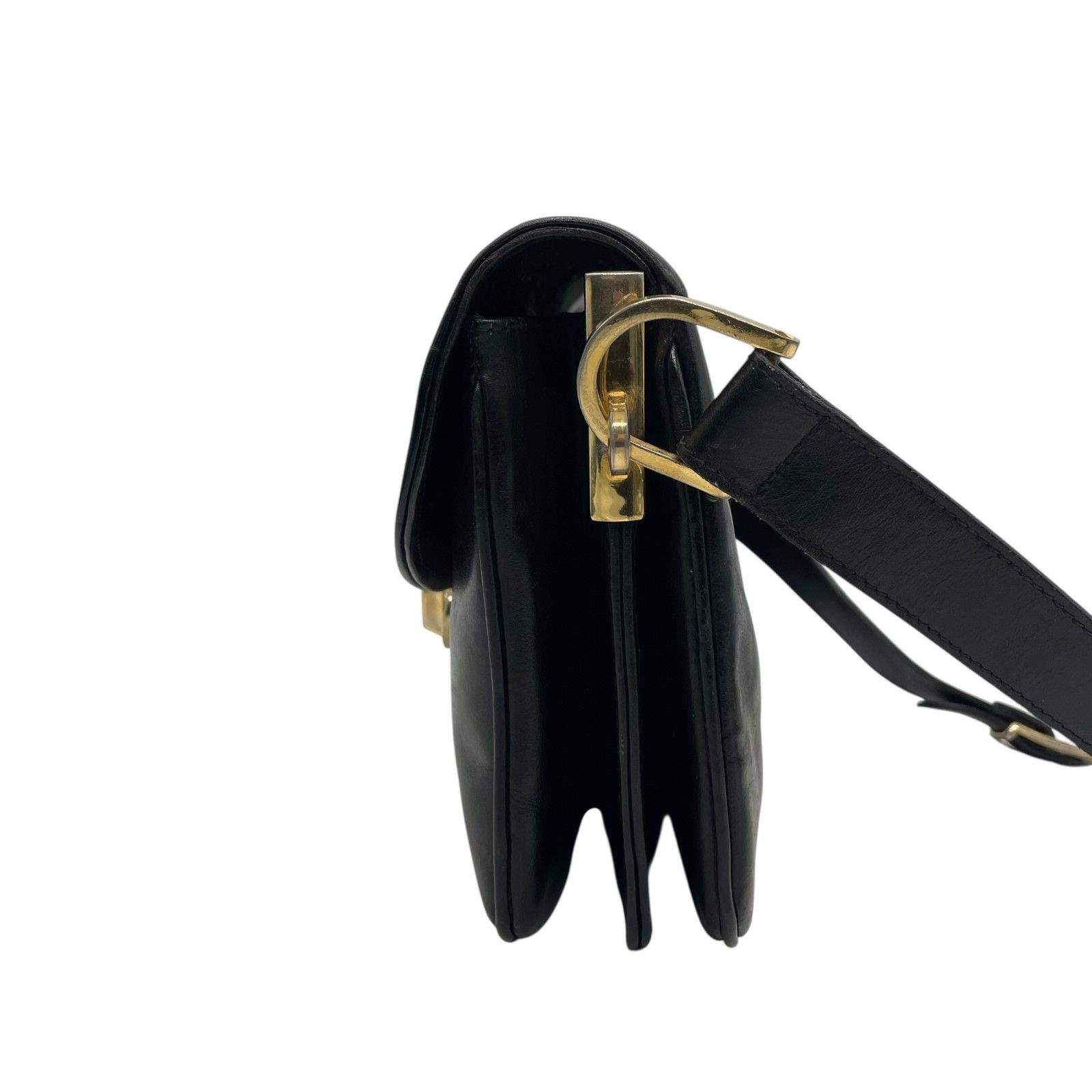 希少✨グッチ　ヴィンテージ　ポーチ　シェリーライン　レザー　黒 GUCCI グッチ シェリーライン ショルダーバッグ ワンショルダー
