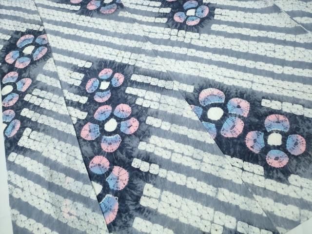 平和屋着物∴夏物　浴衣　有松鳴海絞り　斜線舞花文　綿　逸品　未使用　CAAY4669ng 平和屋着物∴夏物 浴衣 有松鳴海絞り 斜線舞花文 綿 逸品 未使用