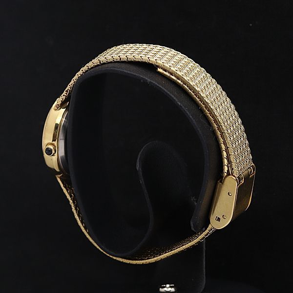 【稼働/良品】Harley クオーツ スクエア ゴールド レディース 稼働 良品 ハーレー QZ シルバー文字盤 石付 ラウンド