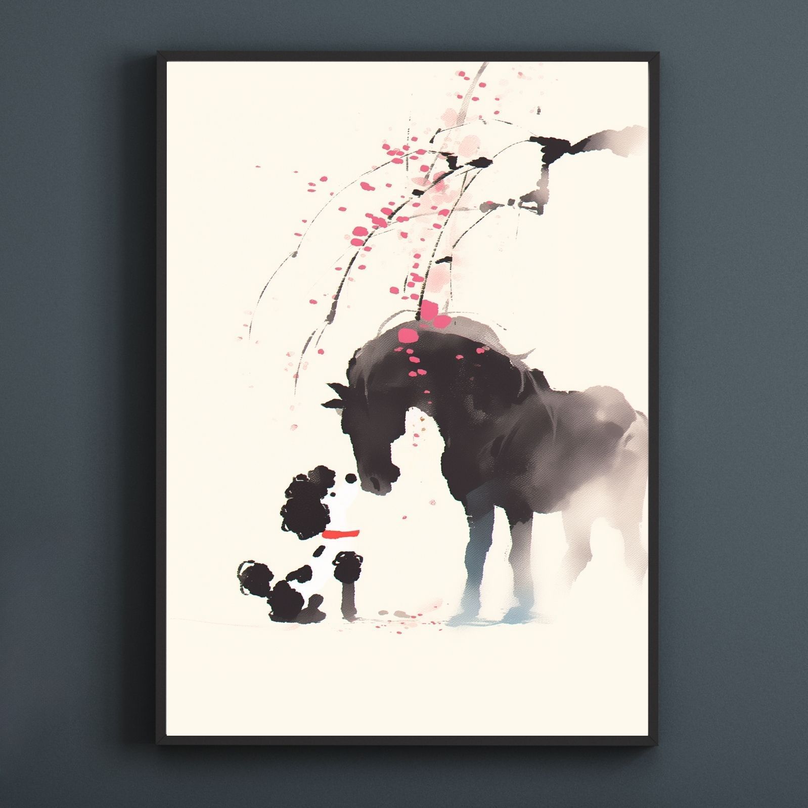 福寿 2026年 - プードル トイプードル犬 No.5 午年 馬 謹賀新年 賀正 新春 迎春 子犬 ペットロス うちの子 記念日 アートポスター 犬の絵 犬のイラスト ギフト プレゼント