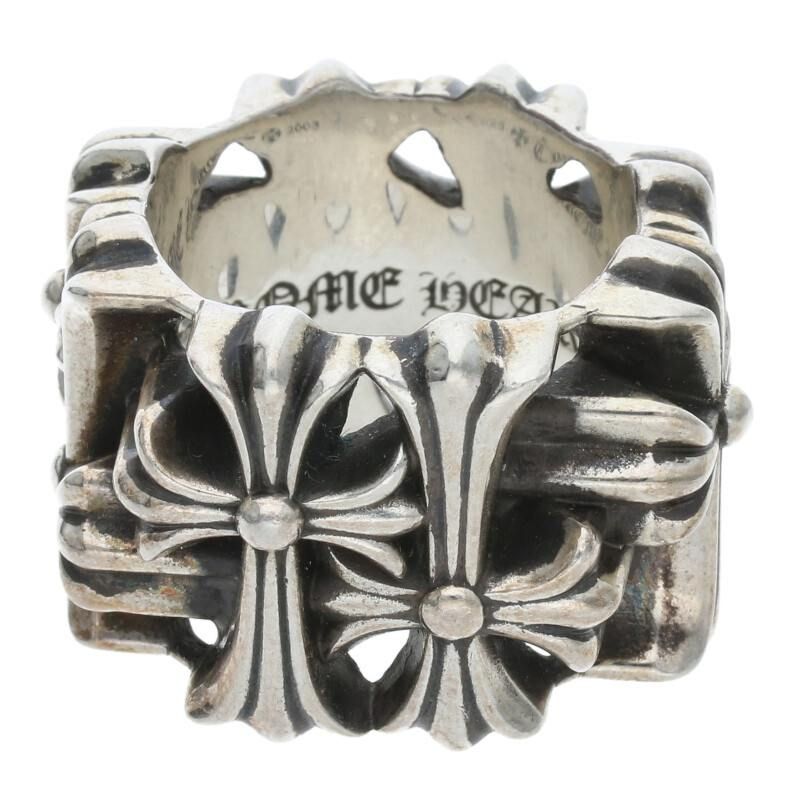 刻印あり　スクエア　セメタリークロスリング　s925 CHROME HEARTS（クロムハーツ） CHROME HEARTS CEMETERY RING