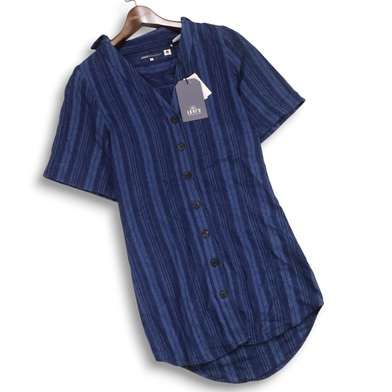 リュクス春夏ストライプシャツワンピ 新品】 LEVI'S MADE & CRAFTED リーバイス 春夏☆ インディゴ