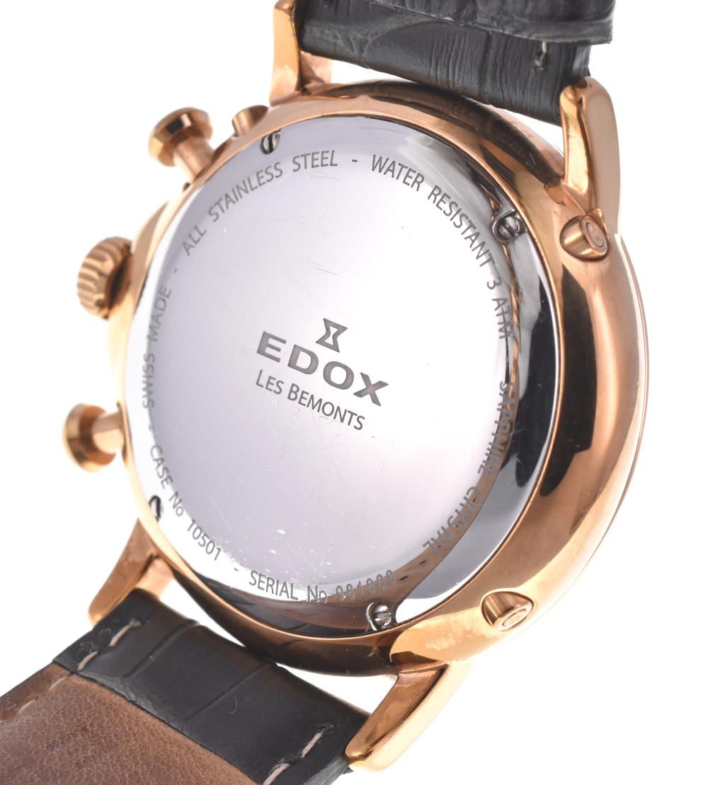 エドックス EDOX 10501-37R-GIR レ・ベモン クロノグラフ クォーツ メンズ良品箱・保証書付き J#120219