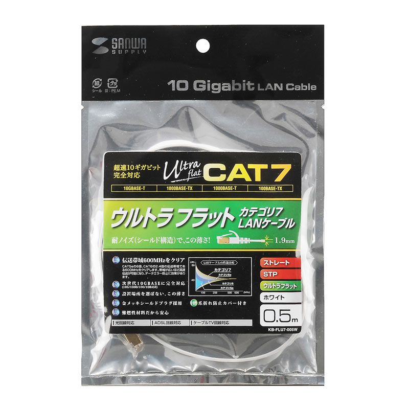(まとめ買い)サンワサプライ CAT7ウルトラフラットLANケーブル 0.5m ホワイト KB-FLU7-005W 【×3セット】 サンワサプライ まとめ買い)サンワサプライ CAT7ウルトラフラットLANケーブル サンワサプライオフィス・PC周辺通販 サンワダイレクト本店 3m