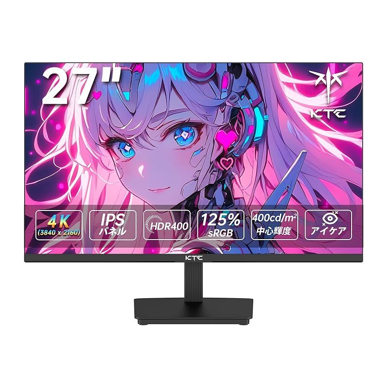 KTC 27インチ 4Kモニター | 3840x2160解像度、60Hz、HDR400対応
