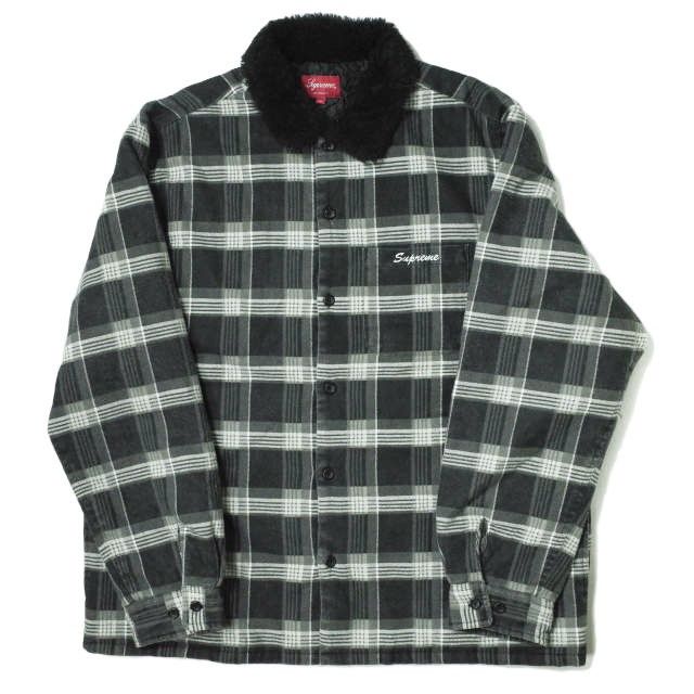 SUPREME Faux Fur Collar Flannel Shirt XL | agb.md