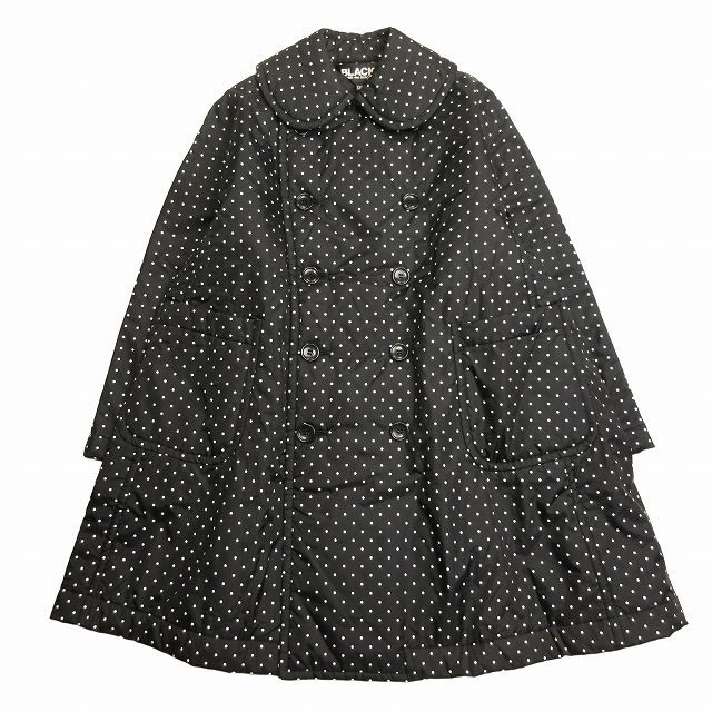 コムデギャルソンtao ノーカラージャケット 黒 ドット柄裏地 tao tricot COMME des GARCONSジャケットL
