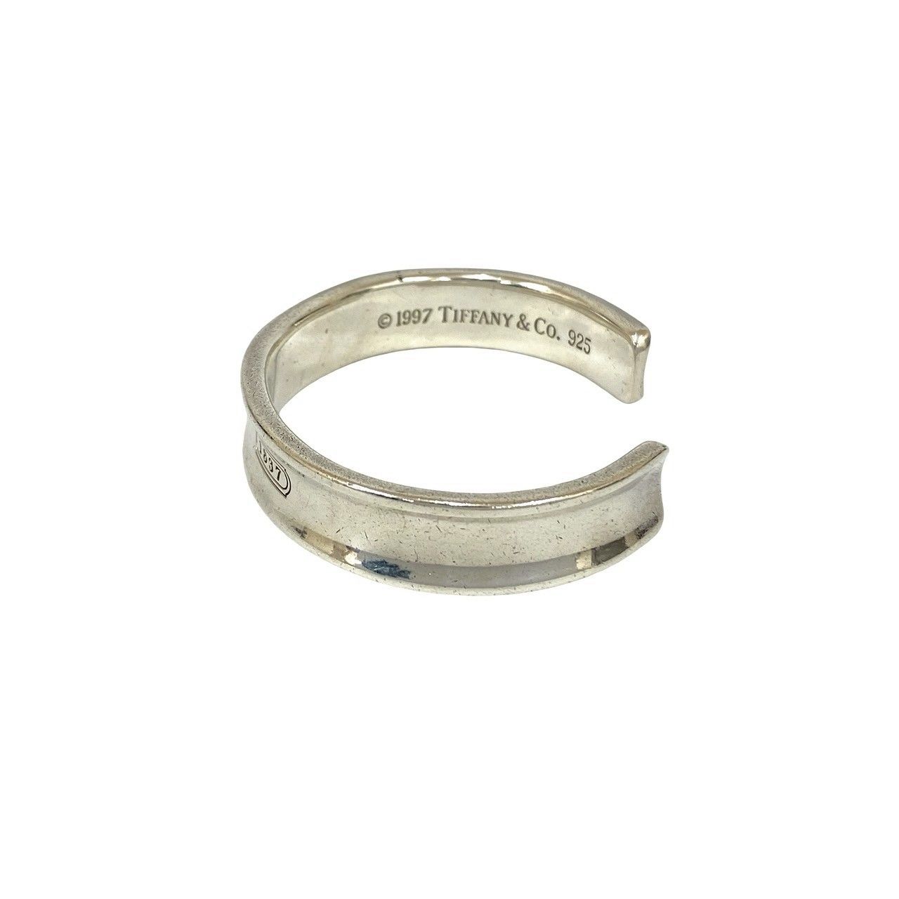 美品　ティファニー　1837 ナロー カフ バングル ブレス　925刻印 Tiffany & Co. 925シルバーバングル TIFFANY&CO 1837 ナロー