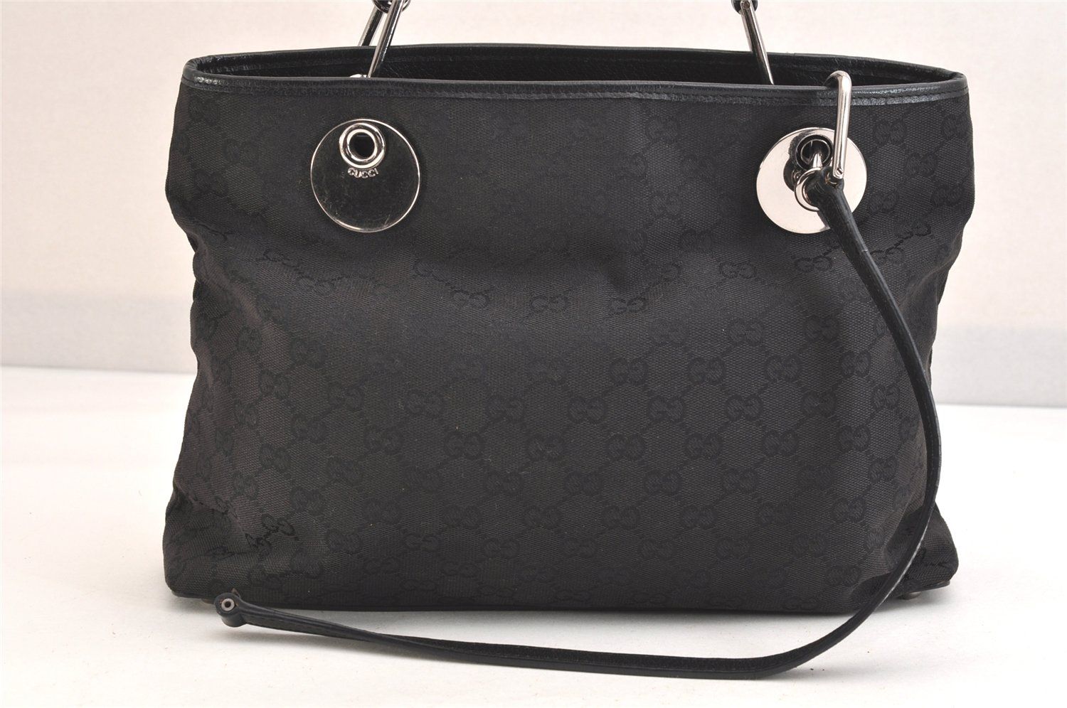 GUCCI グッチ エクリプス トートバッグ GGキャンバス レザー 120837 ブラック ジャンク 2436N