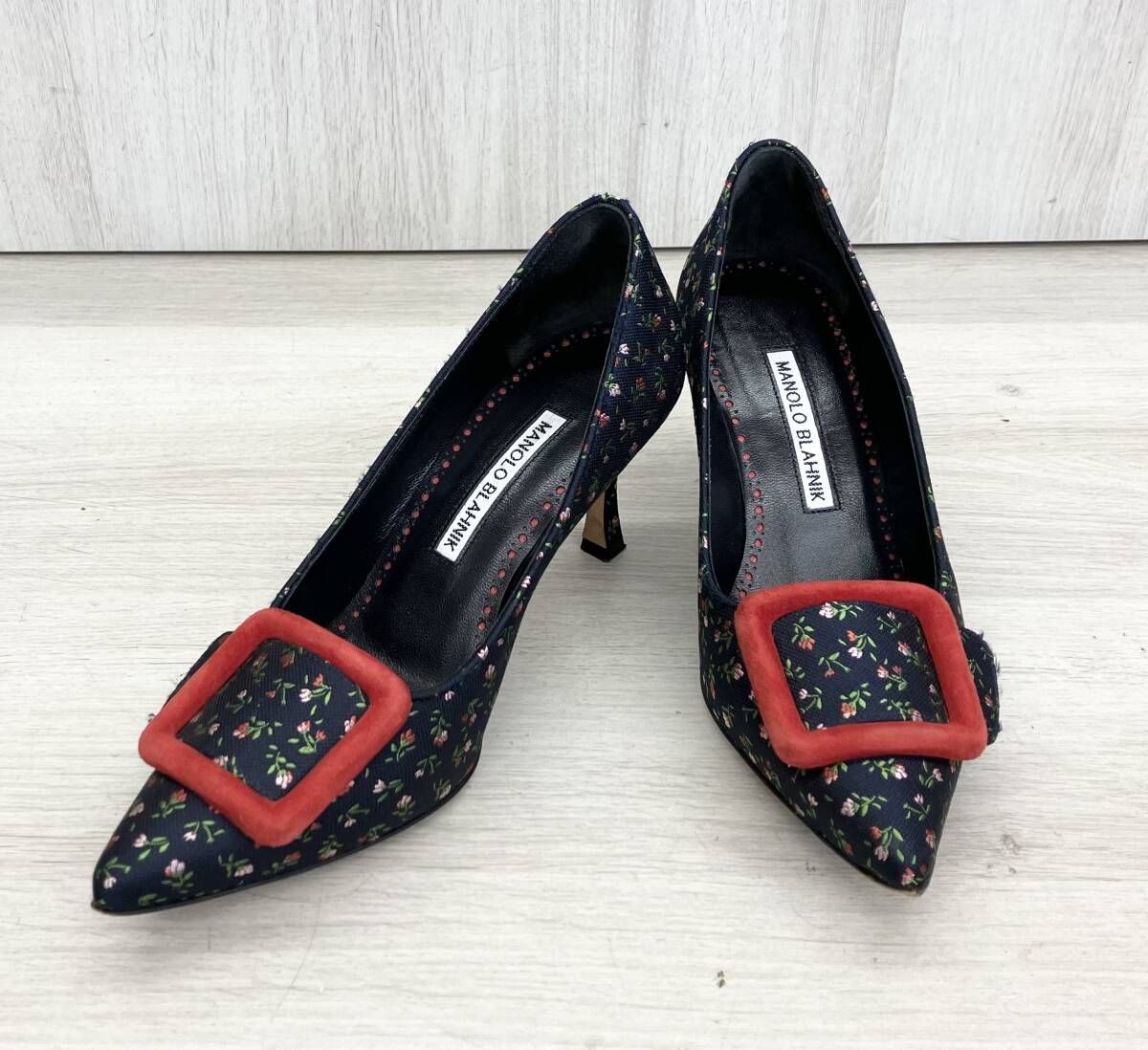 パンプス manolo blahnik マノロブラニク ファブリック ブラック系 パンプス サイズ35