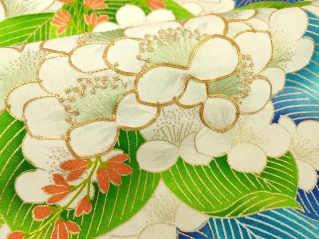 振袖 オンワードお誂え 正絹 乱菊 金駒刺繍 菱紋 広衿 袷 着物T-2457 ⑨【金駒刺繍 金彩振袖】振袖 161cm 広衿 袷 正絹 ピンクがかっ