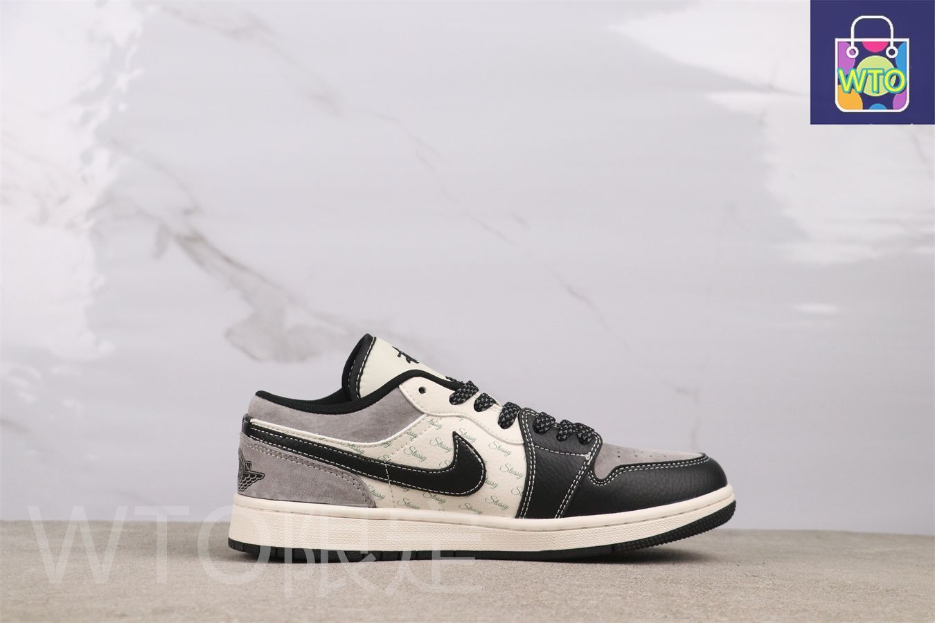 今日 Air Jordan 1 XS6086 - 016 ブラックグレー-WTO輸入3