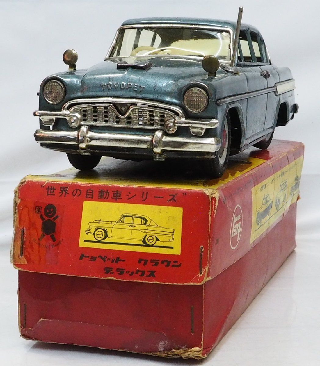 萬代屋【TOYOPET CROWN DELUXEトヨペット クラウン デラックス青ミラー付】ブリキtin toy car自動車□BC BANDAI赤箱 バンダイ【箱付】0373 - メルカリ