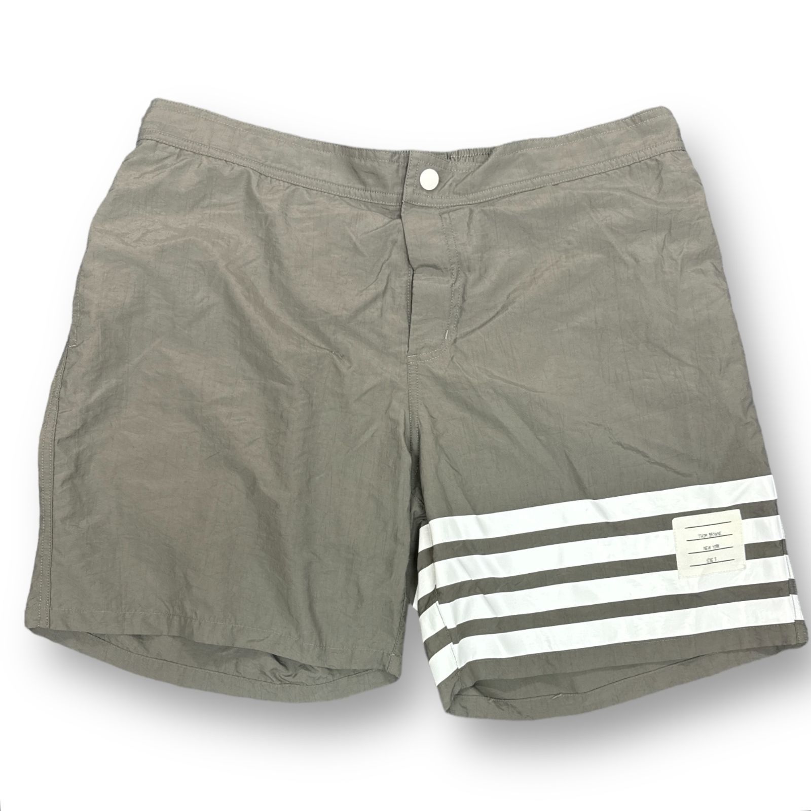 THOM BROWNE Medium Grey Solid Swim Tech 4-Bar Short ソリッドスイム