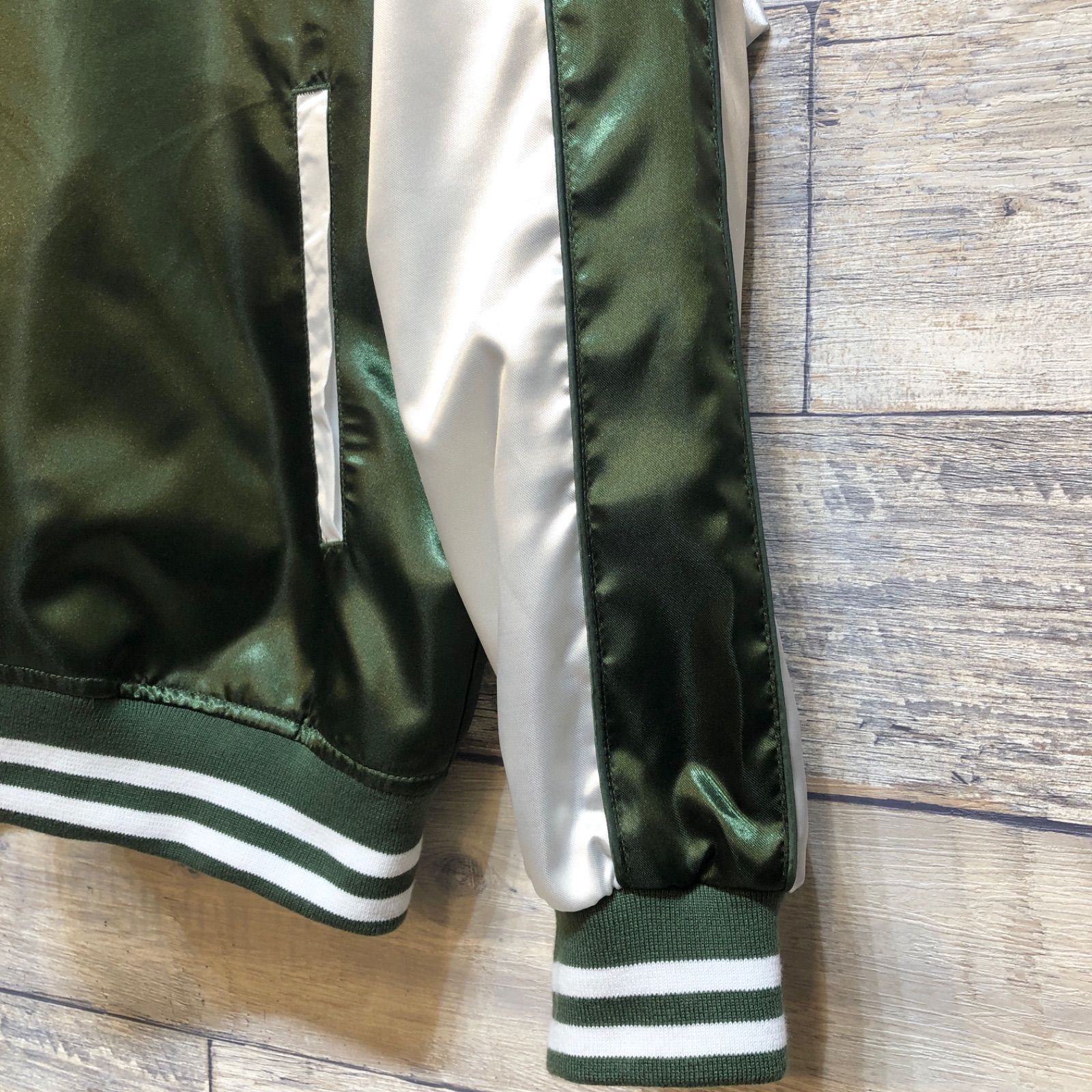 新品 メンズ スカジャン 五重塔 富士山 桜 緑 グリーン L - メルカリ