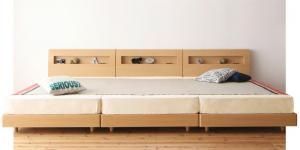 デザインすのこファミリーベッド プレミアムボンネルコイルマットレス付き ワイドK300 組立設置付