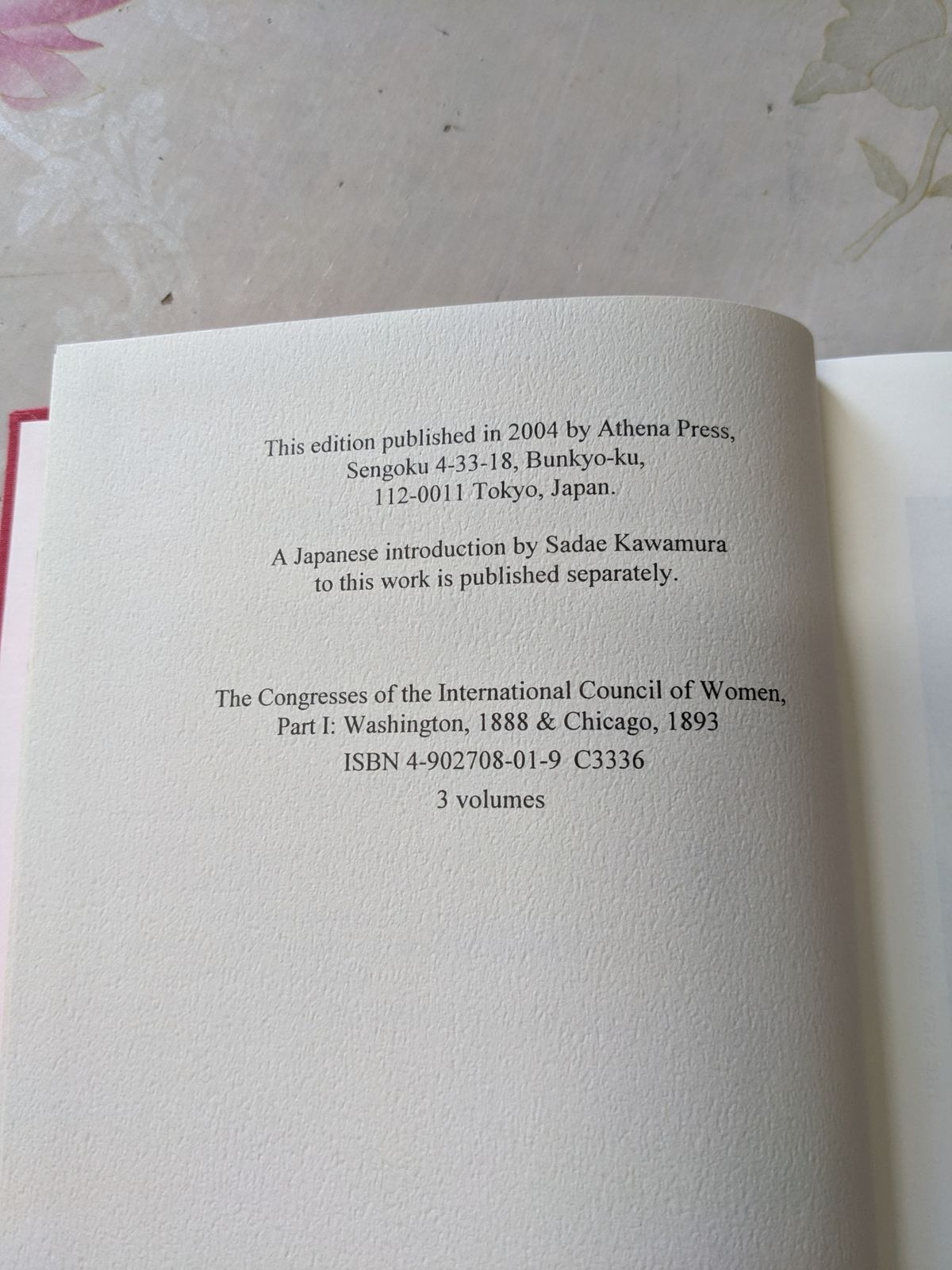 中古】国際女性評議会(ICW)会議報告書 PART I・IIセット/Washington
