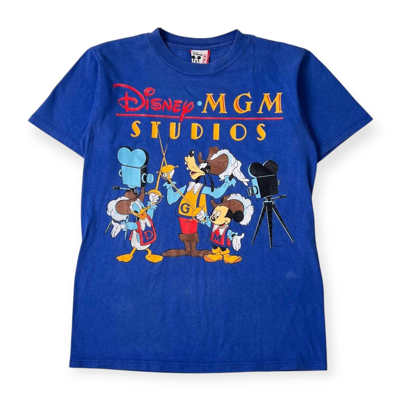 90s USA製 Disney DESIGNS ディズニー ミッキー 半袖 Tシャツ S⁄ブルー