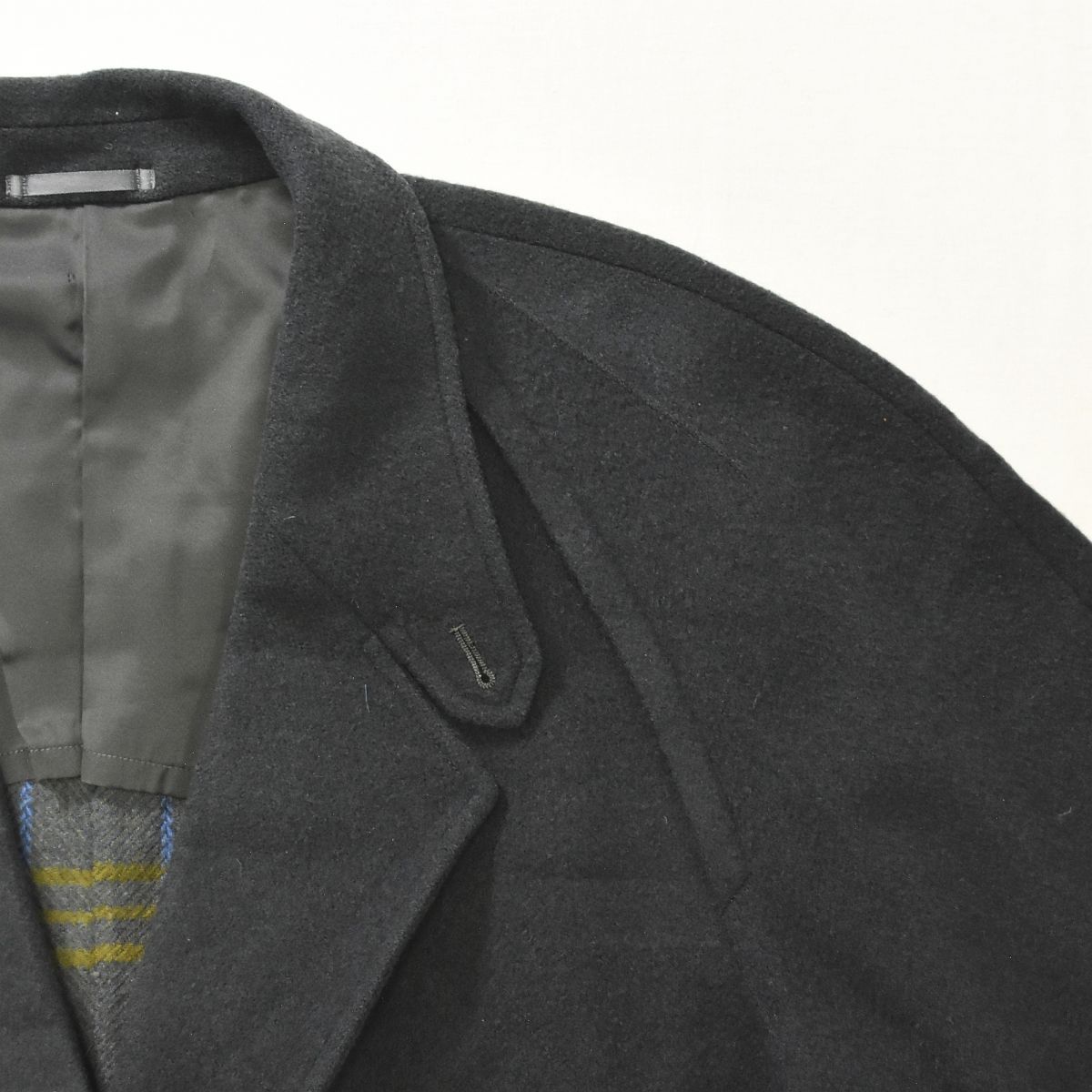 高級 日本製 カシミヤ100%【LANVIN】チェスターコート グレー 38 未
