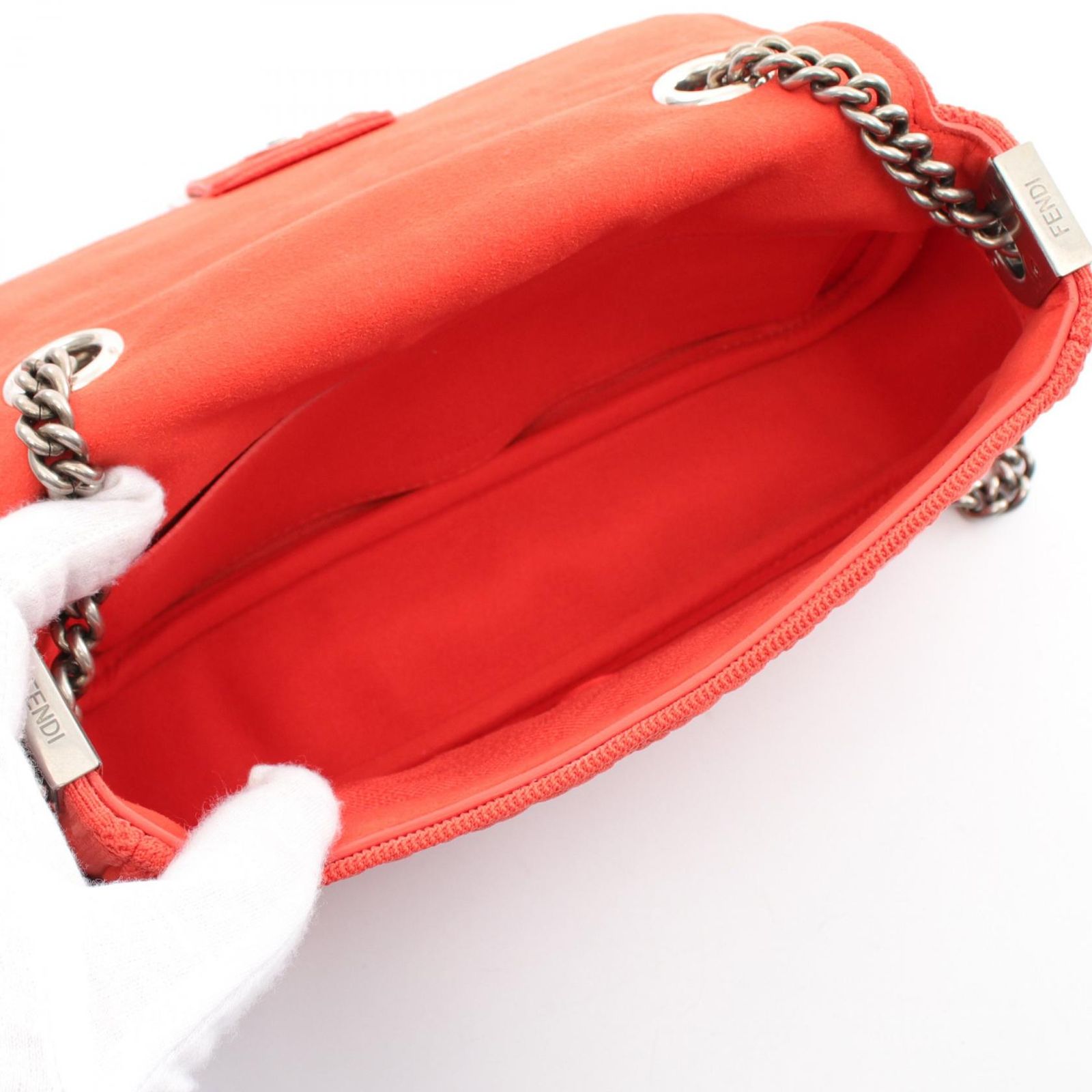 フェンディ FENDI ショルダーバッグ バゲット チェーン ミディ ズッカ 