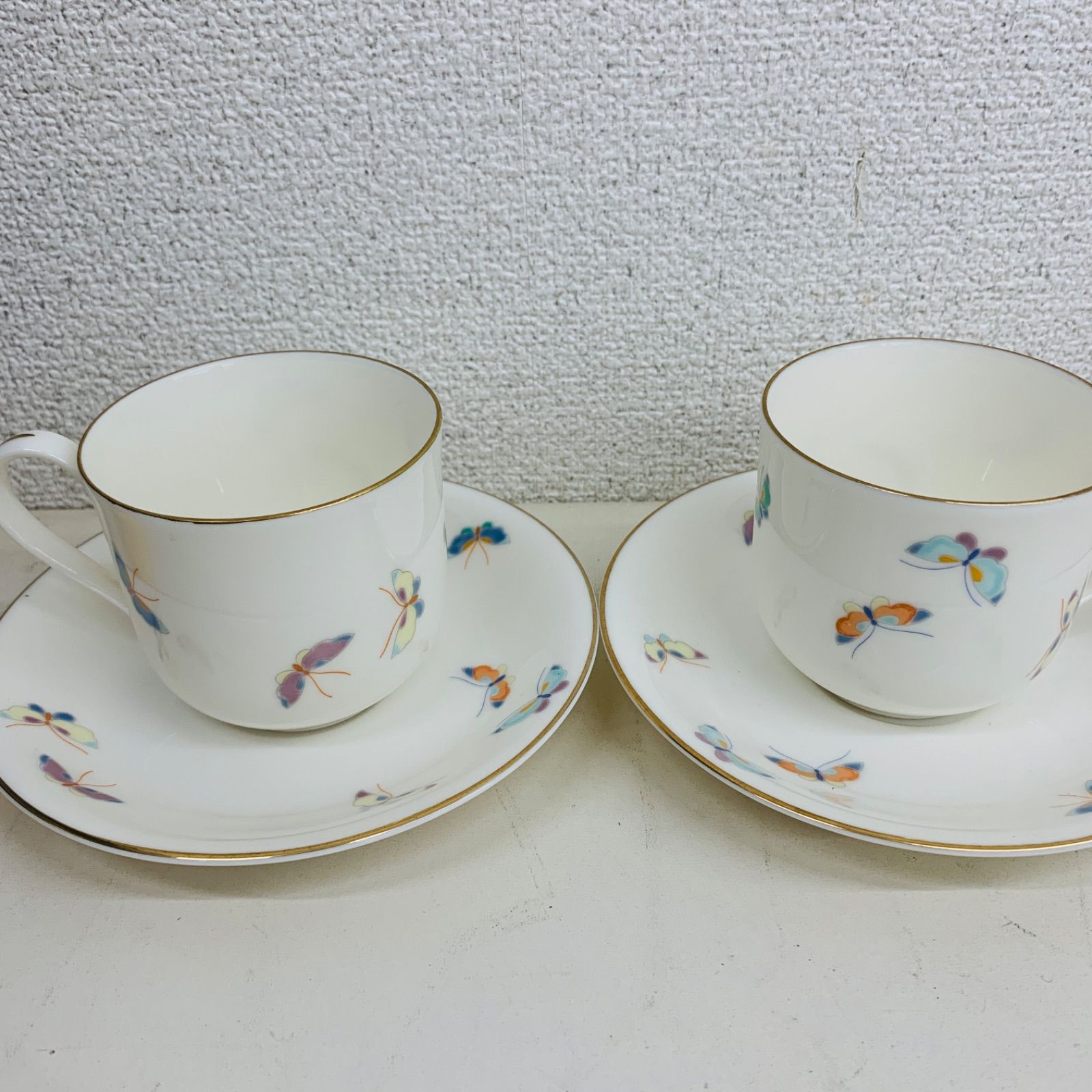 1950年　アンティーク 深川製磁 竹 カップ&ソーサーセット レトロ 茶器 深川製磁 紅葉 スナックセット カップ＆ソーサー 6客セット