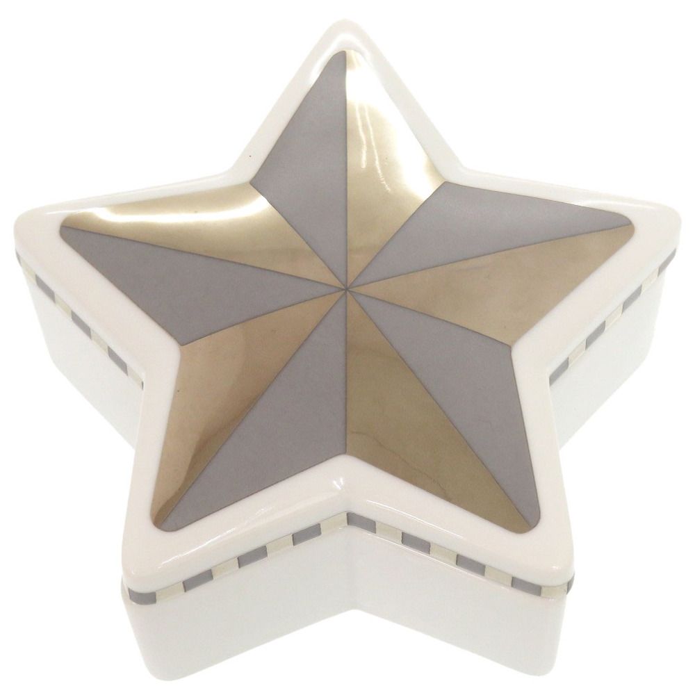 美品 ティファニー スター 陶器 ホワイト アクセサリーケース