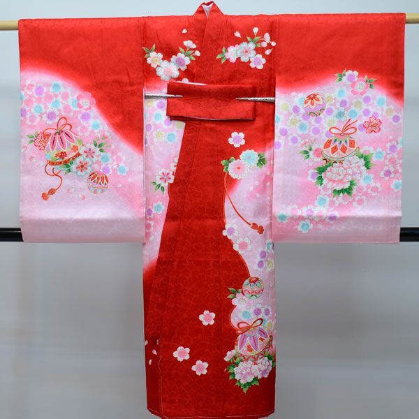 お宮参り産着 女児 女の子 正絹 のしめ 祝着 着物 一つ身 初着 綸子 