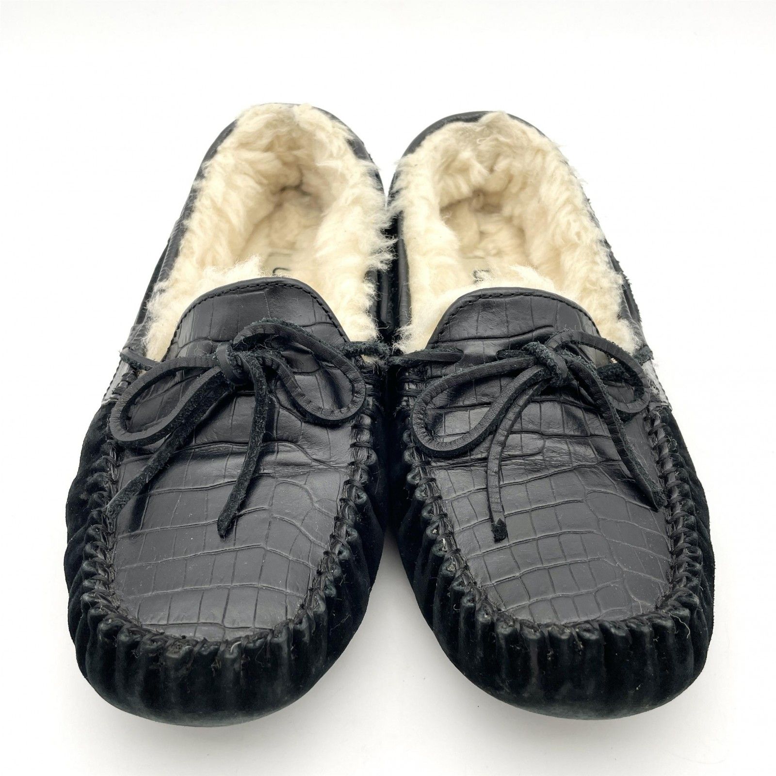 UGG ダコタ モカシン クロコ ムートン ブラック 1560A - メルカリ
