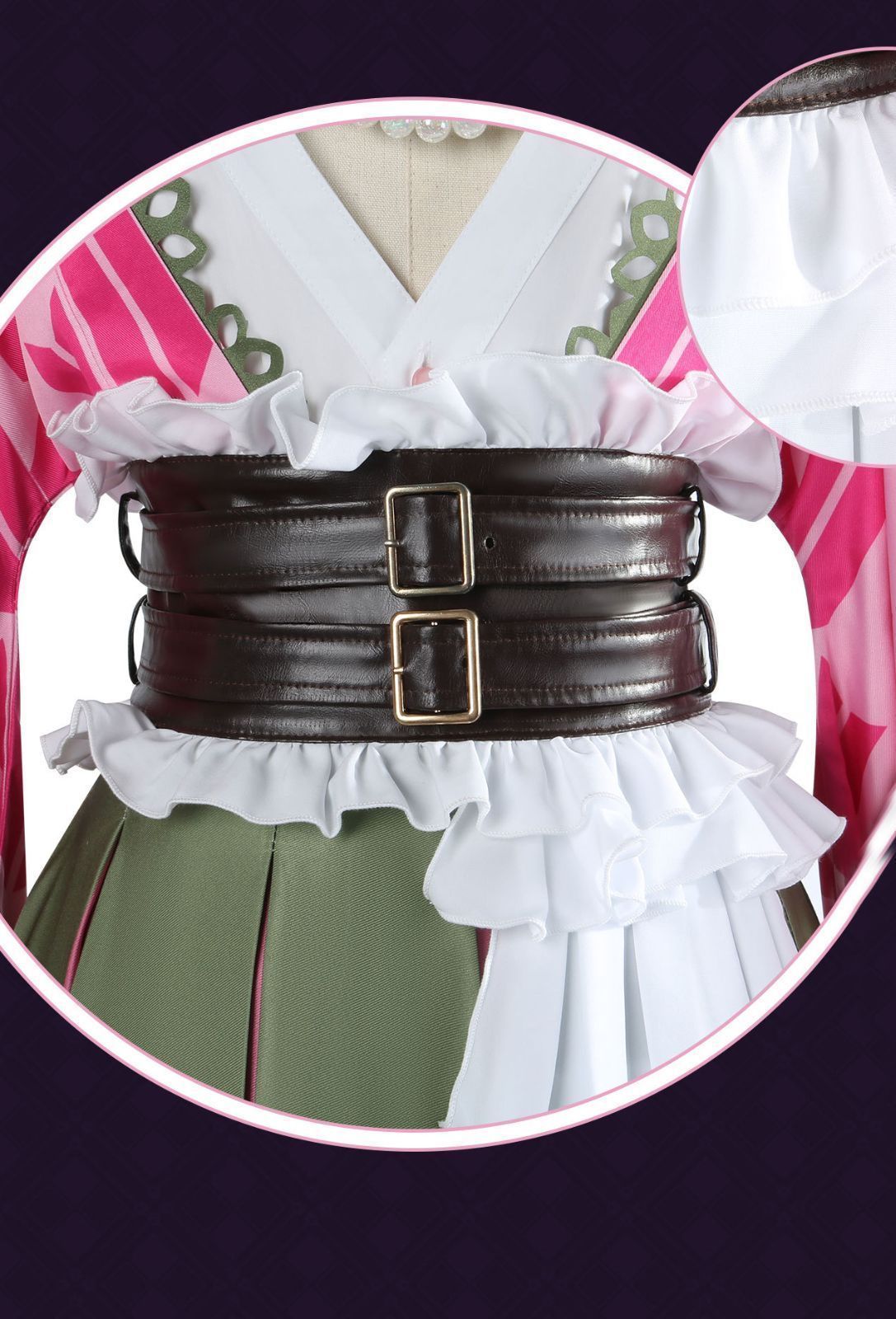 鬼滅の刃コスチューム甘露寺蜜璃変装イベントハロウィンアニメ文化祭ステージ服cosplay演出服キャラ仮装