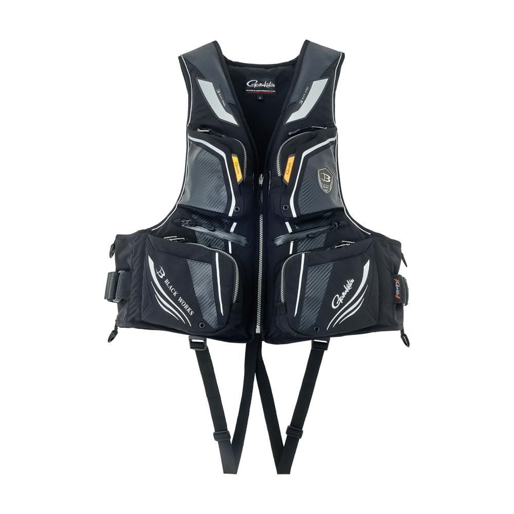 がまかつ Gamakatsu フローティングベスト GM2193 ブラック BLACK WORKS L