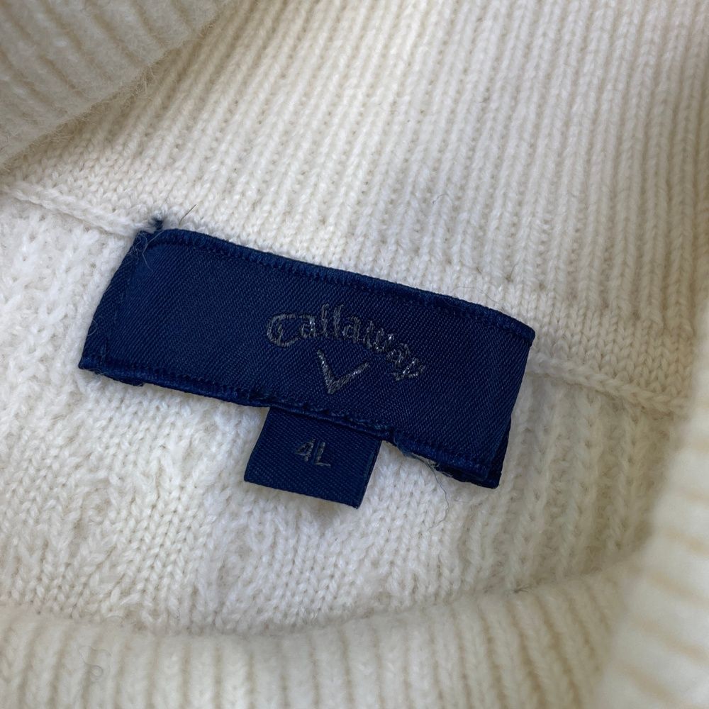 サイズ：4L CALLAWAY キャロウェイ  タートルネック ニットセーター  ホワイト系 [240101484688] ゴルフウェア メンズ ストスト サイズ：4L CALLAWAY キャロウェイ タートルネック ニット
