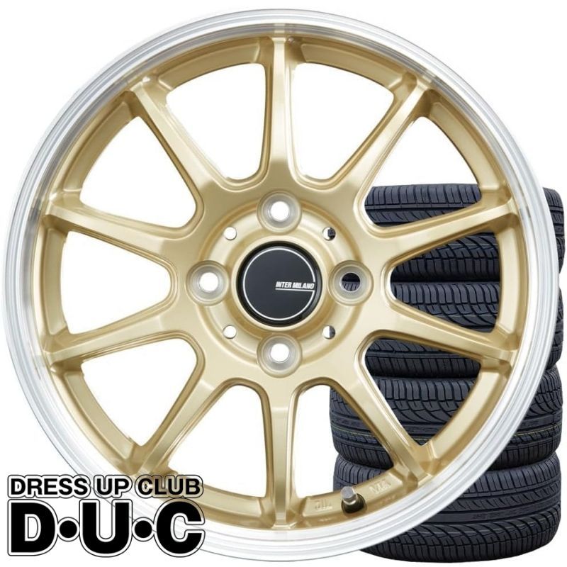 15インチアルミホイールタイヤセット 軽自動車 INFINITY インフィニティF10 GL RP ゴールドリムポリ 165 50R15 安心JAWA加盟ホイール