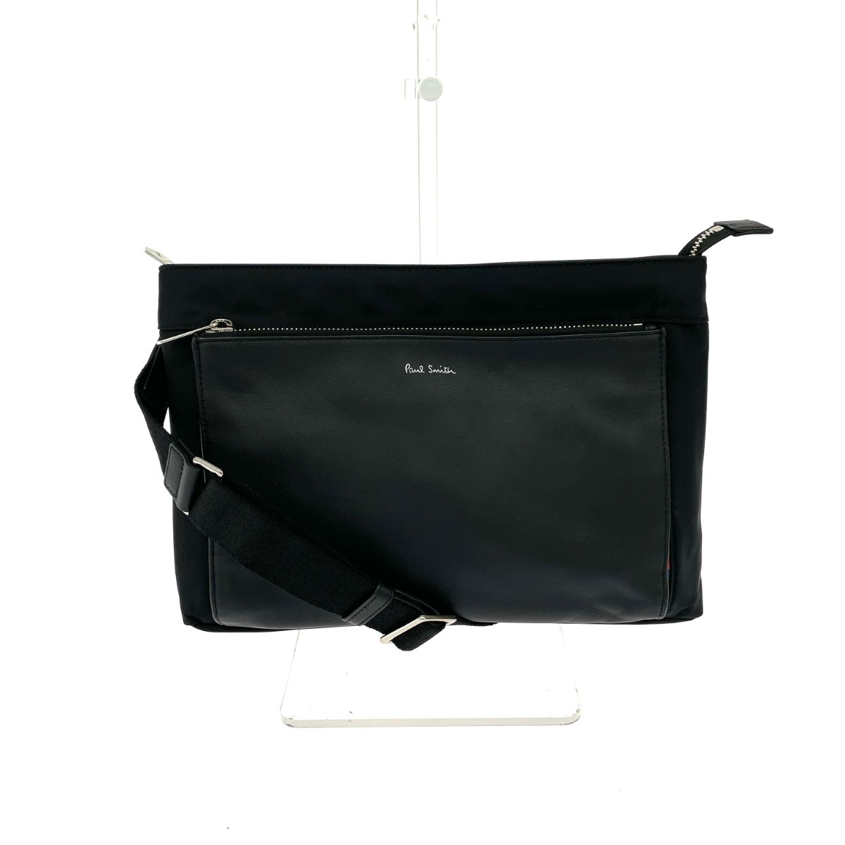 Paul Smith ポールスミス ショルダーバッグ キャンバス×レザー 