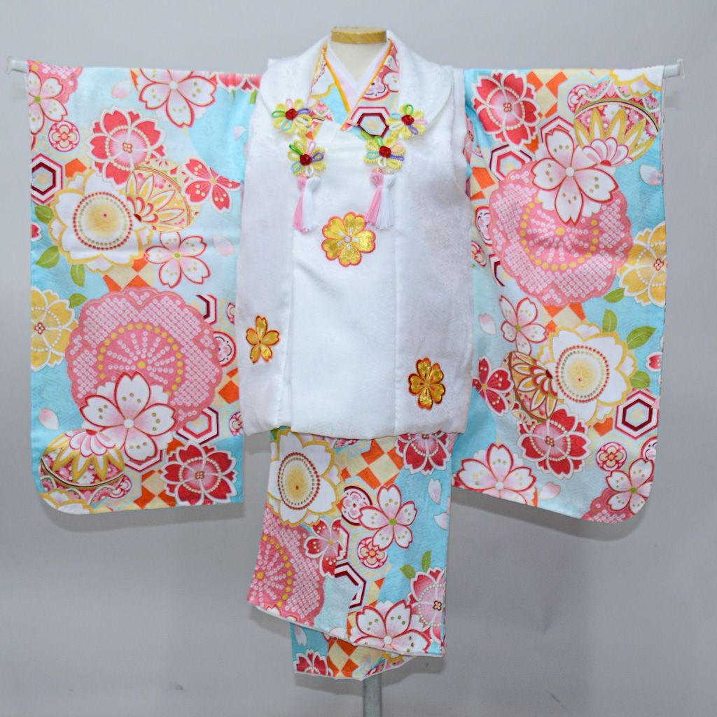七五三 三歳 女児 被布 着物セット 日本製 陽気な天使 七五三 三歳 女児