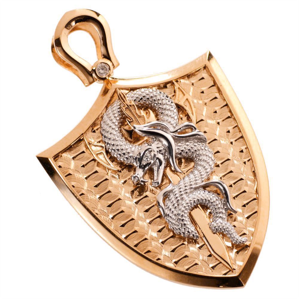 ペンダントトップ メンズ 18金 K18PG ピンクゴールド プラチナ ダイヤモンド シールド ソード ドラゴン ペンダントトップ 喜平用 Pt900 コンビ ペンダントヘッド 大き目 男性 ネックレスヘッド【アクセサリーマート/メルカリShops店】