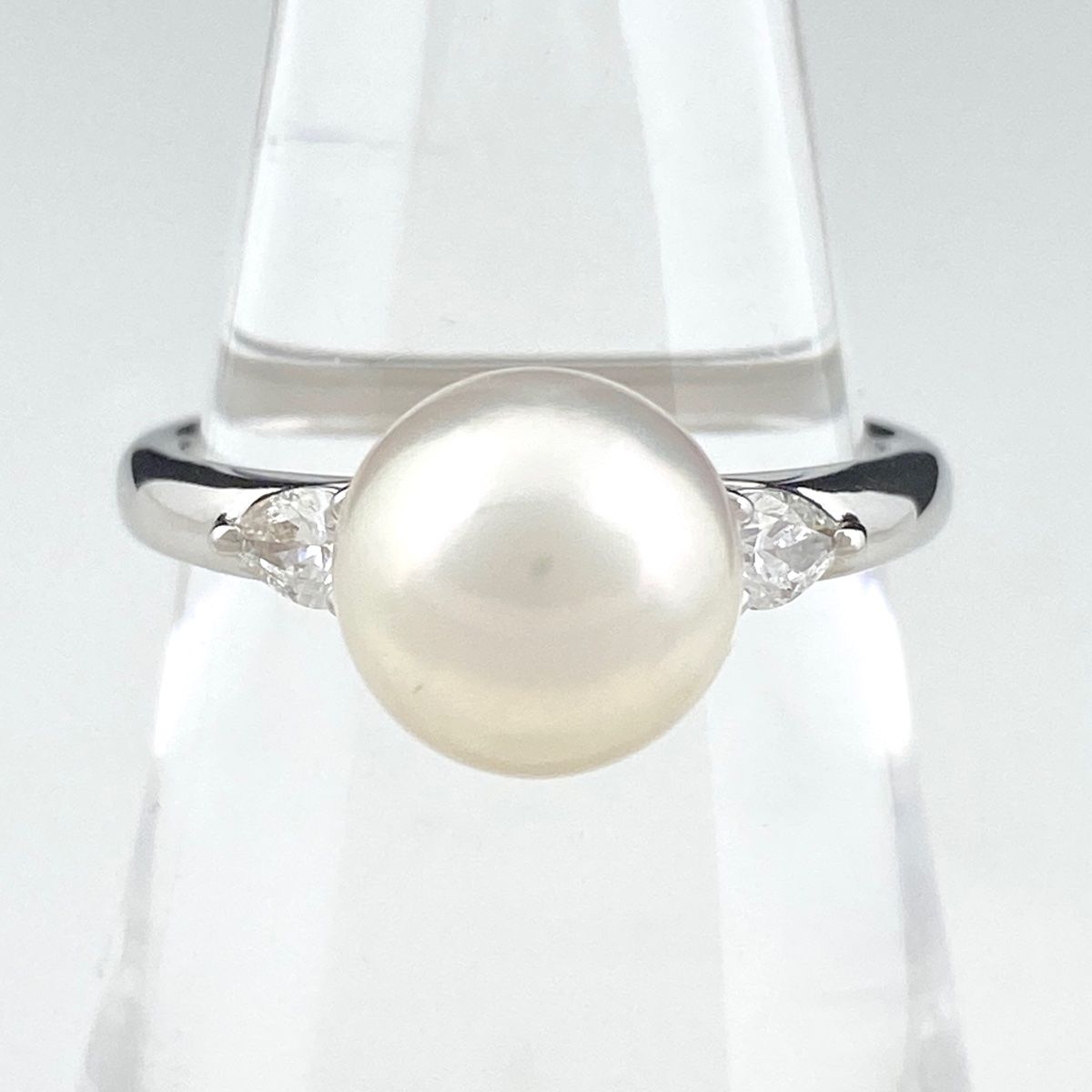 タサキ TASAKI パール デザインリング プラチナ メレダイヤ 指輪 真珠 