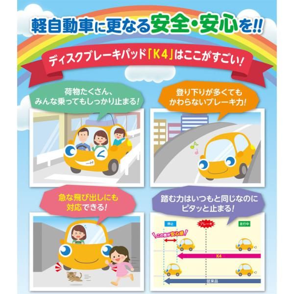 スパーキー S221E フロント ブレーキパッド  K-444WK   1台分 K4パッド  アケボノ 軽自動車用ブレーキパッド  前輪