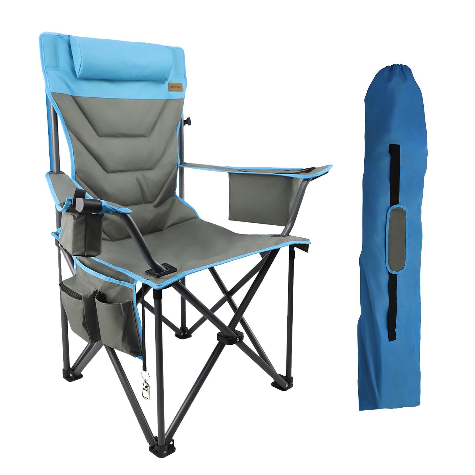 椅子 アウトドアチェア 折りたたみ コンパクト 携帯便利 カップホルダー-クーラーボックス 耐荷重180kg キャンプ 枕付き 軽量 イス 椅子 収納袋付き CXHSFNAL お釣り 登山 運動会 ガーデン 室内