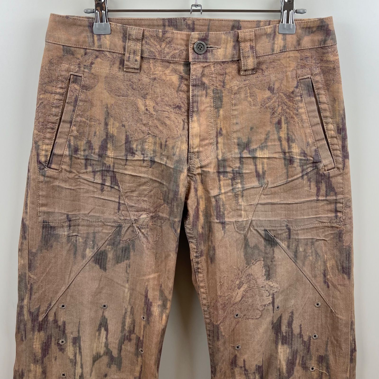 HaaT ISSEY MIYAKE 00s archive ventilation flower flare pants