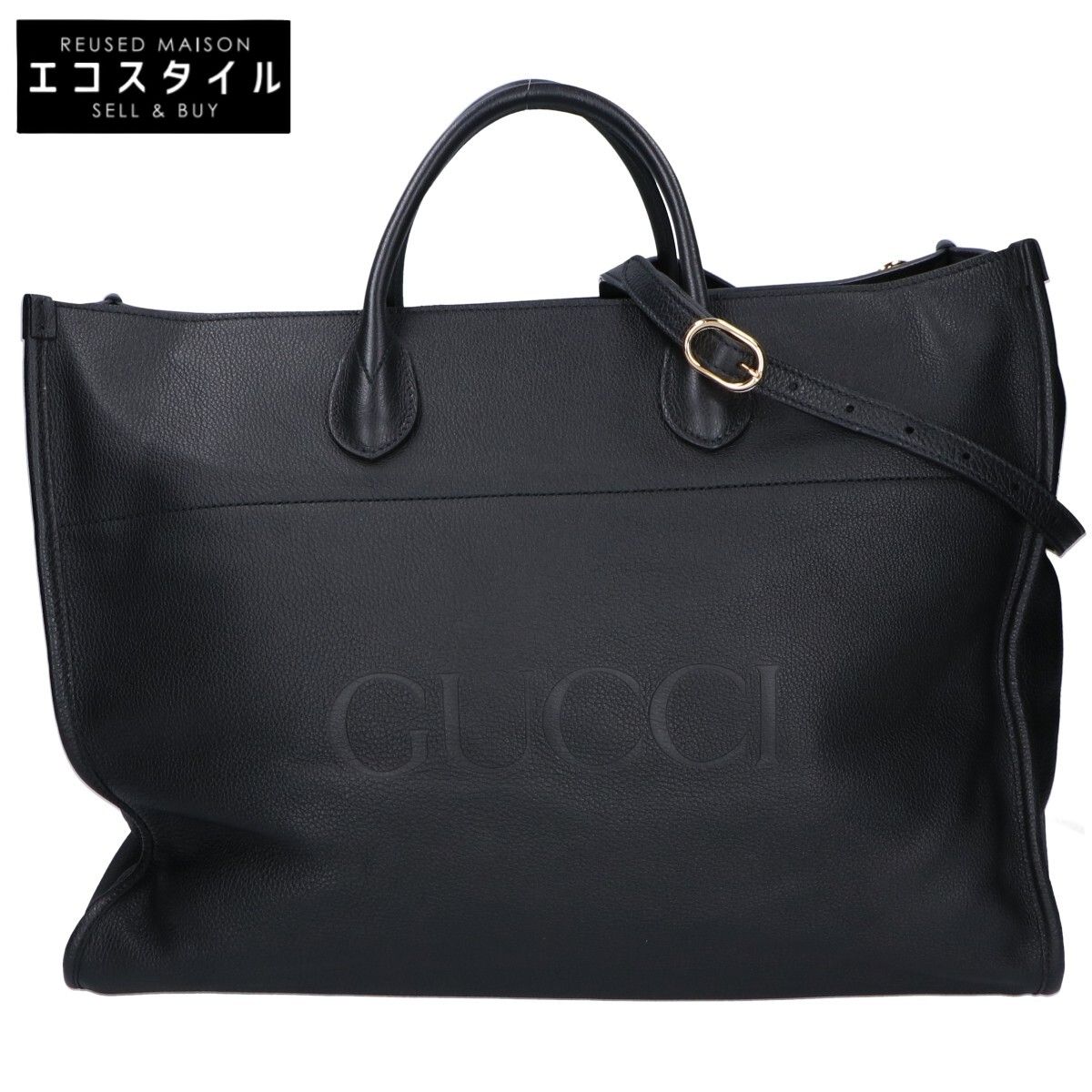 GUCCI グッチ 新品同様 674837 GUCCIロゴ 2WAY ラージ レザー - メルカリ 