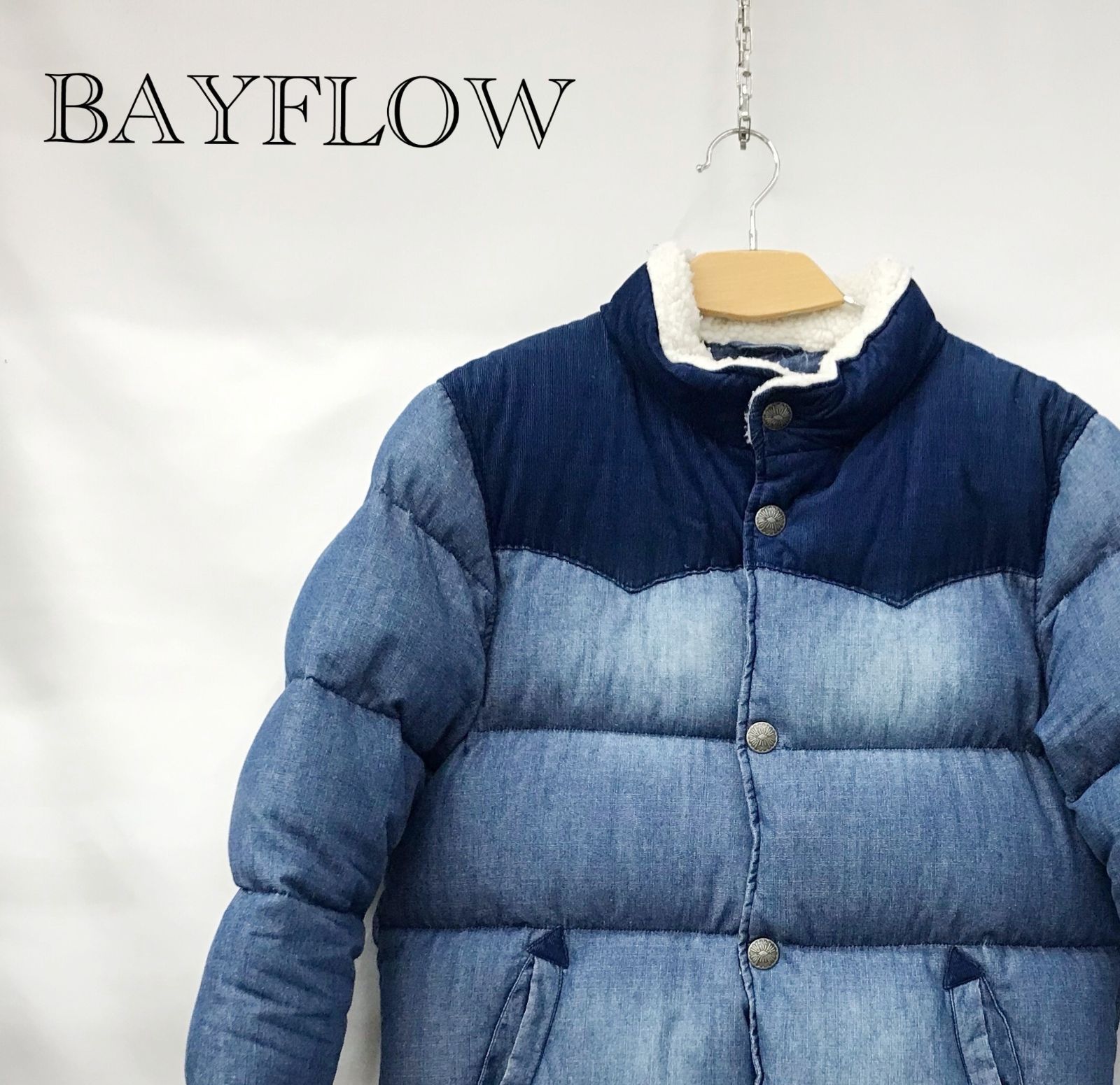 BAYFLOW デニムブルー ダウンジャケット BAYFLOW（ダウンジャケット 