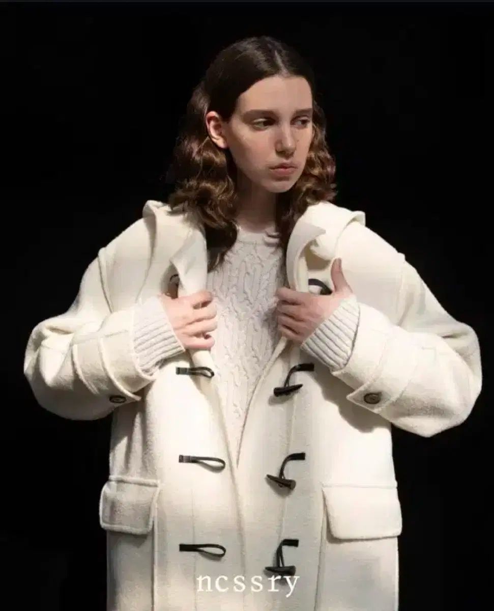 Ncssry 必要 Buckle duffle coat アイボリー