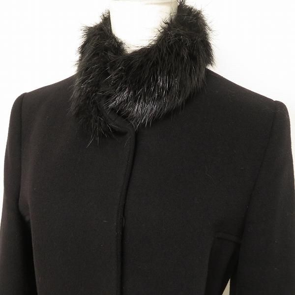 wnc ブルーガール ブルマリン BLUGIRL BLUMARINE コート 40 黒 ファー