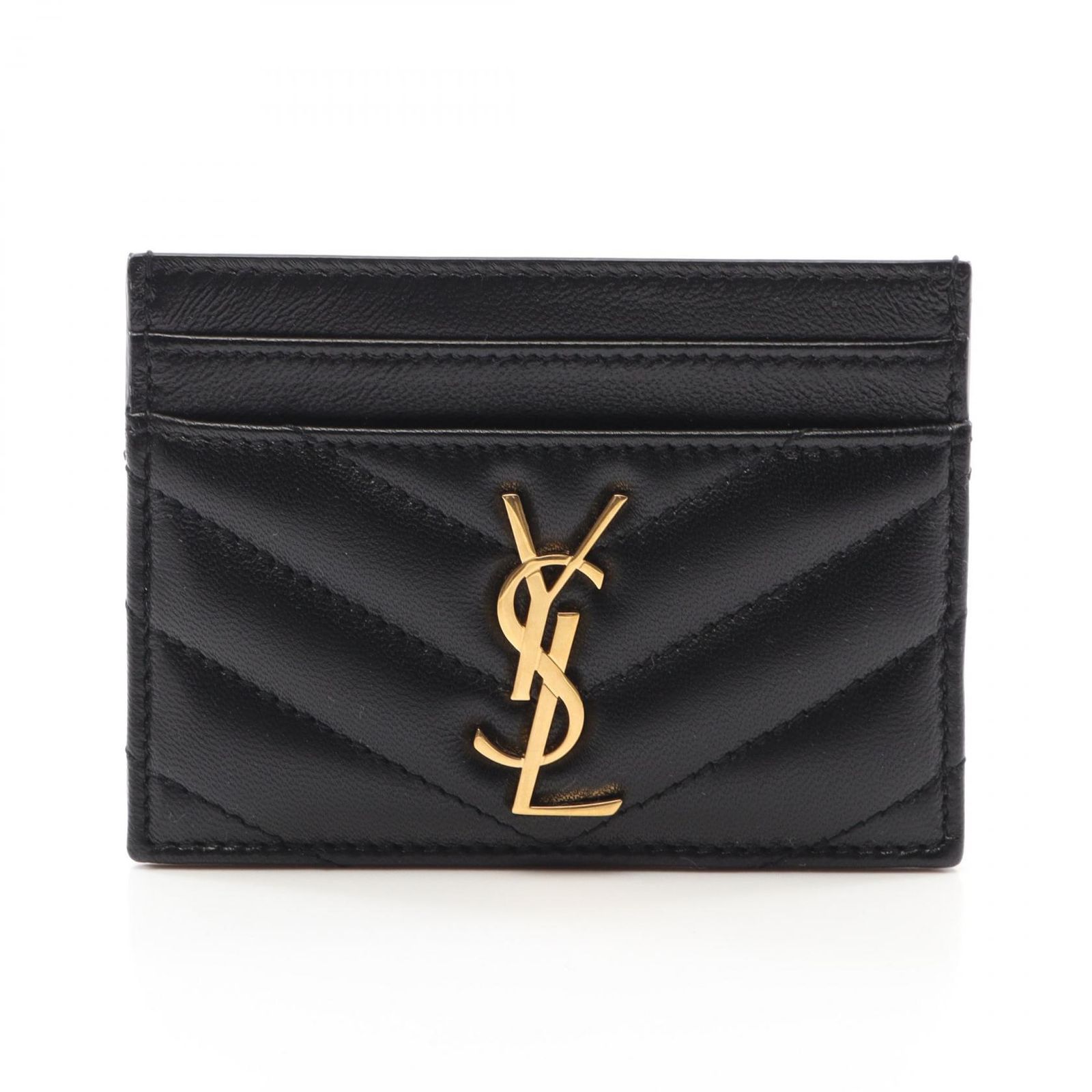SAINT LAURENT ブラック　名刺入れ YSL ブラックレザー カードケース SAINT LAURENT ブラックレザー
