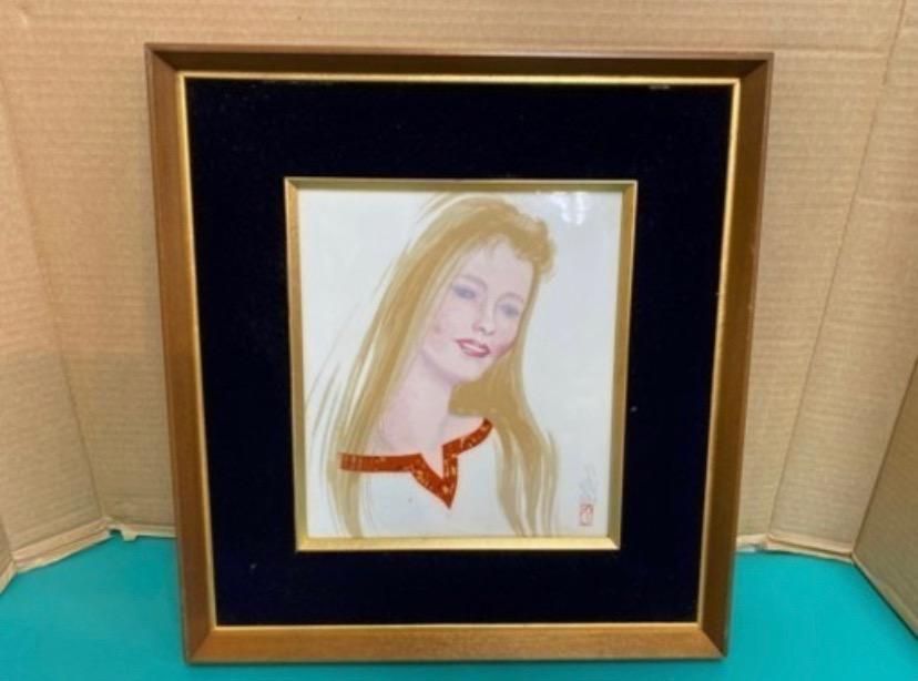 フリーCAT⭐︎岩田専太郎 自筆肉筆 画稿 美人画 フリーCAT⭐︎岩田