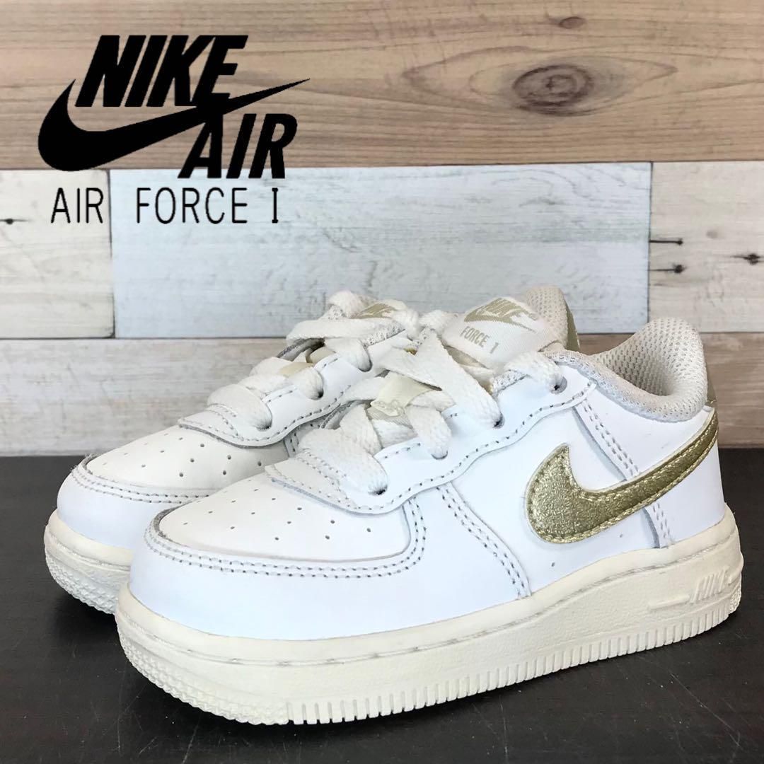 美品 NIKE AIR FORCE 1 ナイキ エア フォース 1 サミット ホワイト ゴールド 白 金 12cm U08437 314221-127